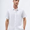 Short Sleeve Shirts | Abito Boris White Short Sleeve Shirt