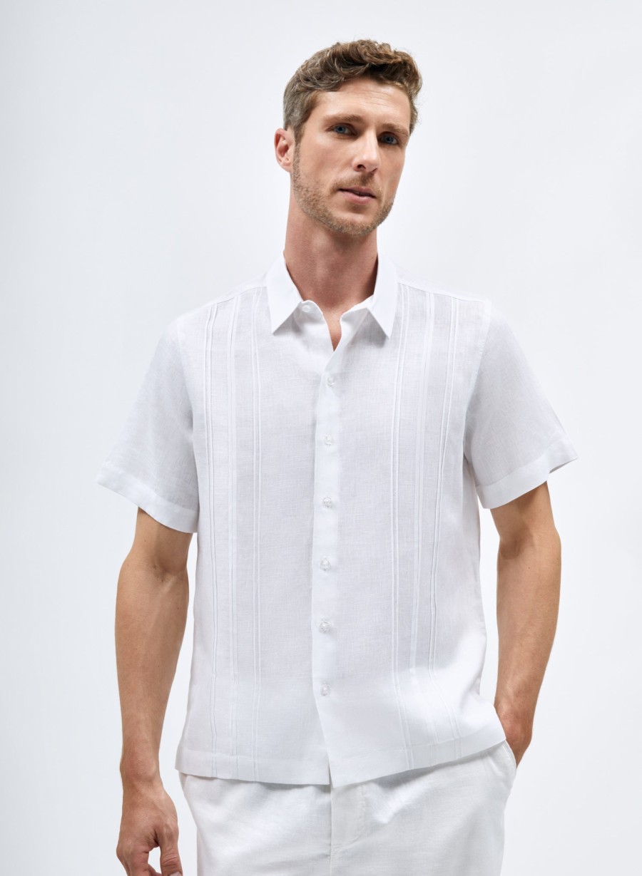 Short Sleeve Shirts | Abito Boris White Short Sleeve Shirt