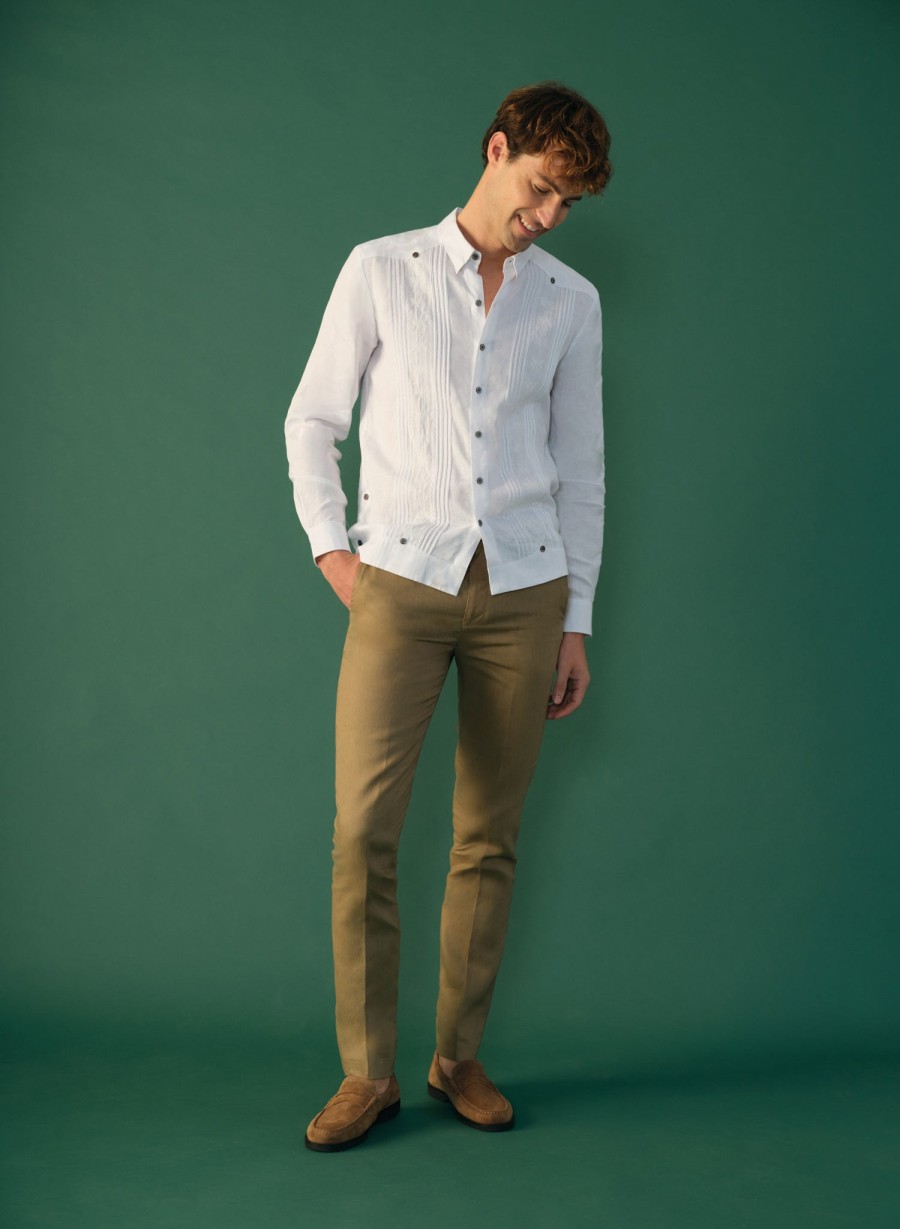 Pants And Bermudas | Abito Basic Slim Fit Brown Pants