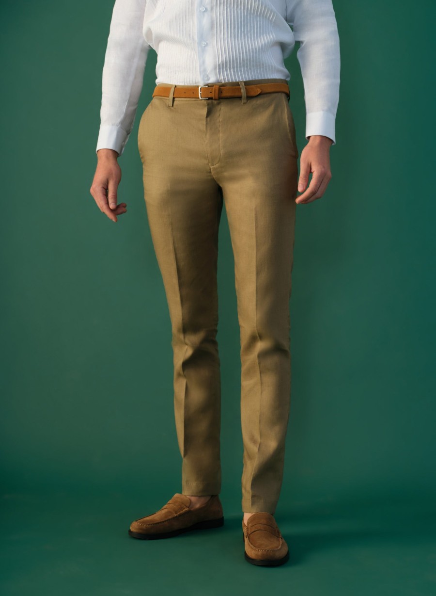 Pants And Bermudas | Abito Basic Slim Fit Brown Pants