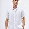 Camisas Basicas | Abito Boris White Short Sleeve Shirt