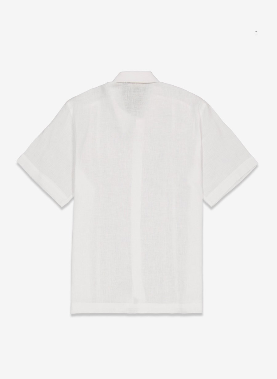 Camisas Basicas | Abito Boris White Short Sleeve Shirt