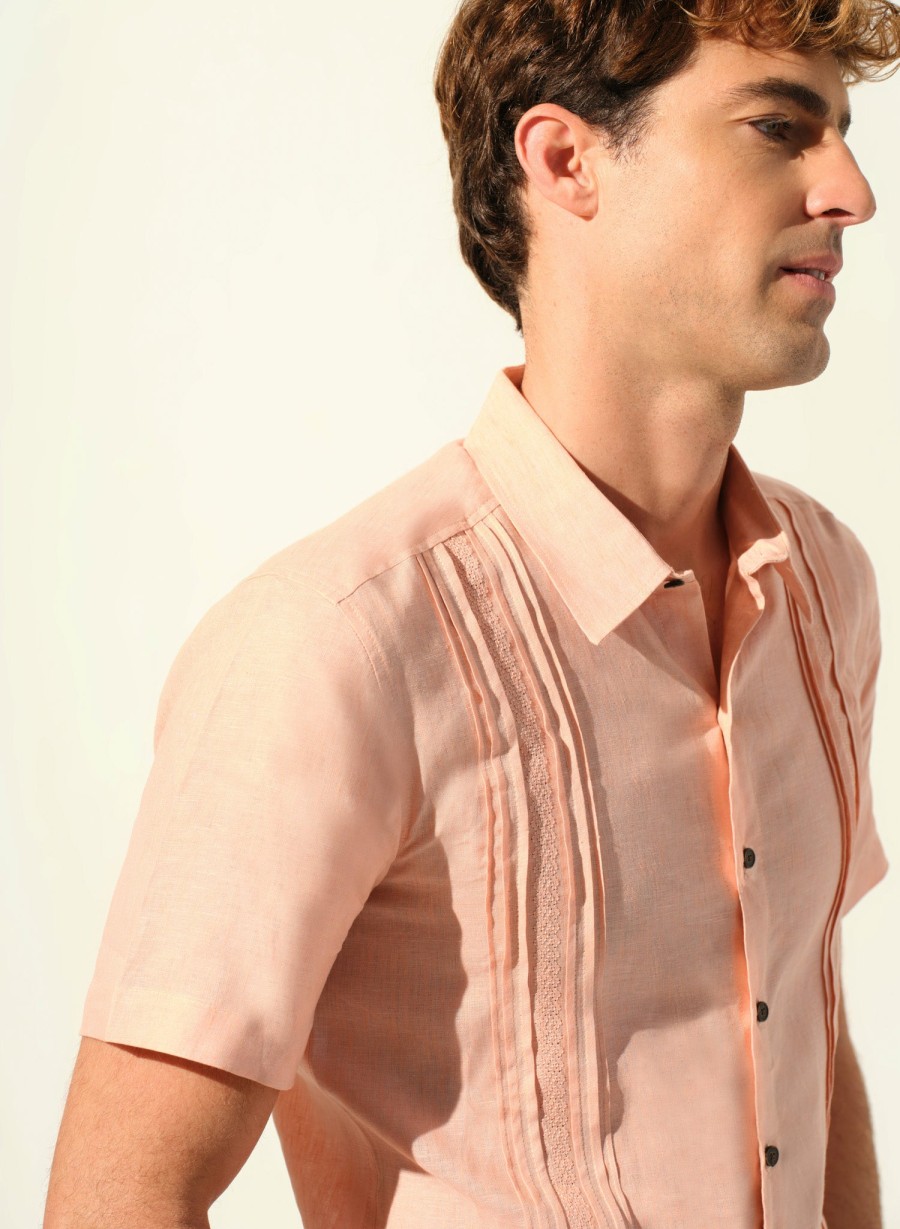 Casual Shirts | Abito Blonde Short Sleeve Shirt