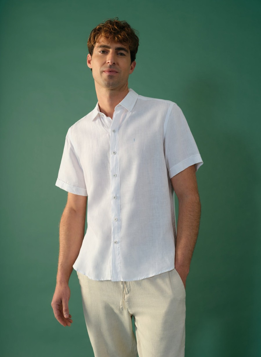 Short Sleeve Shirts | Abito Camisa Manga Corta Park Blanca