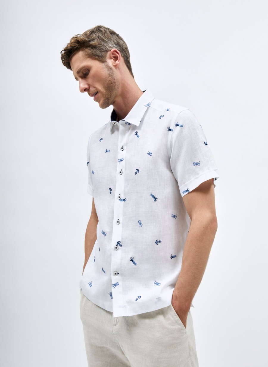 Short Sleeve Shirts | Abito Mia Marine Short Sleeve Shirt