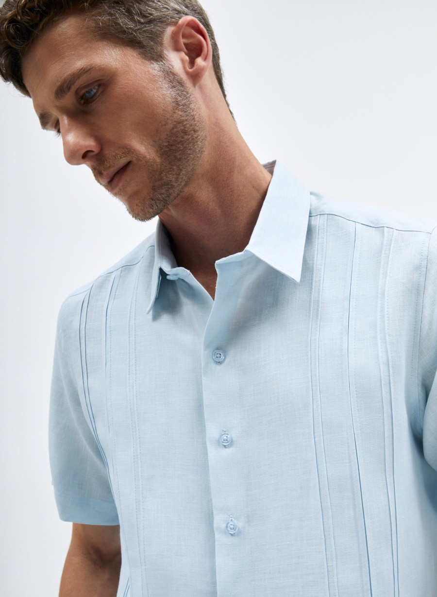 Short Sleeve Shirts | Abito Boris Blue Short Sleeve Shirt