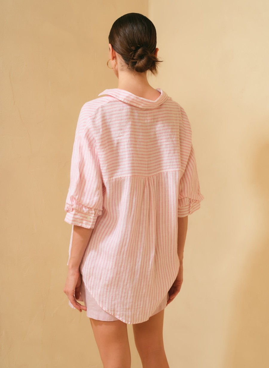 Blouses | Abito Paralia Pink Three Quarter Sleeve Blouse